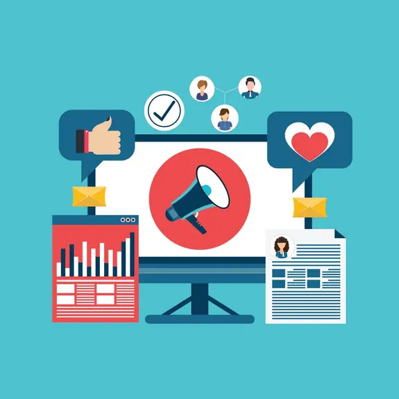 Bildschirm und apps symbolisieren das Thema Digitales Personalmarketing